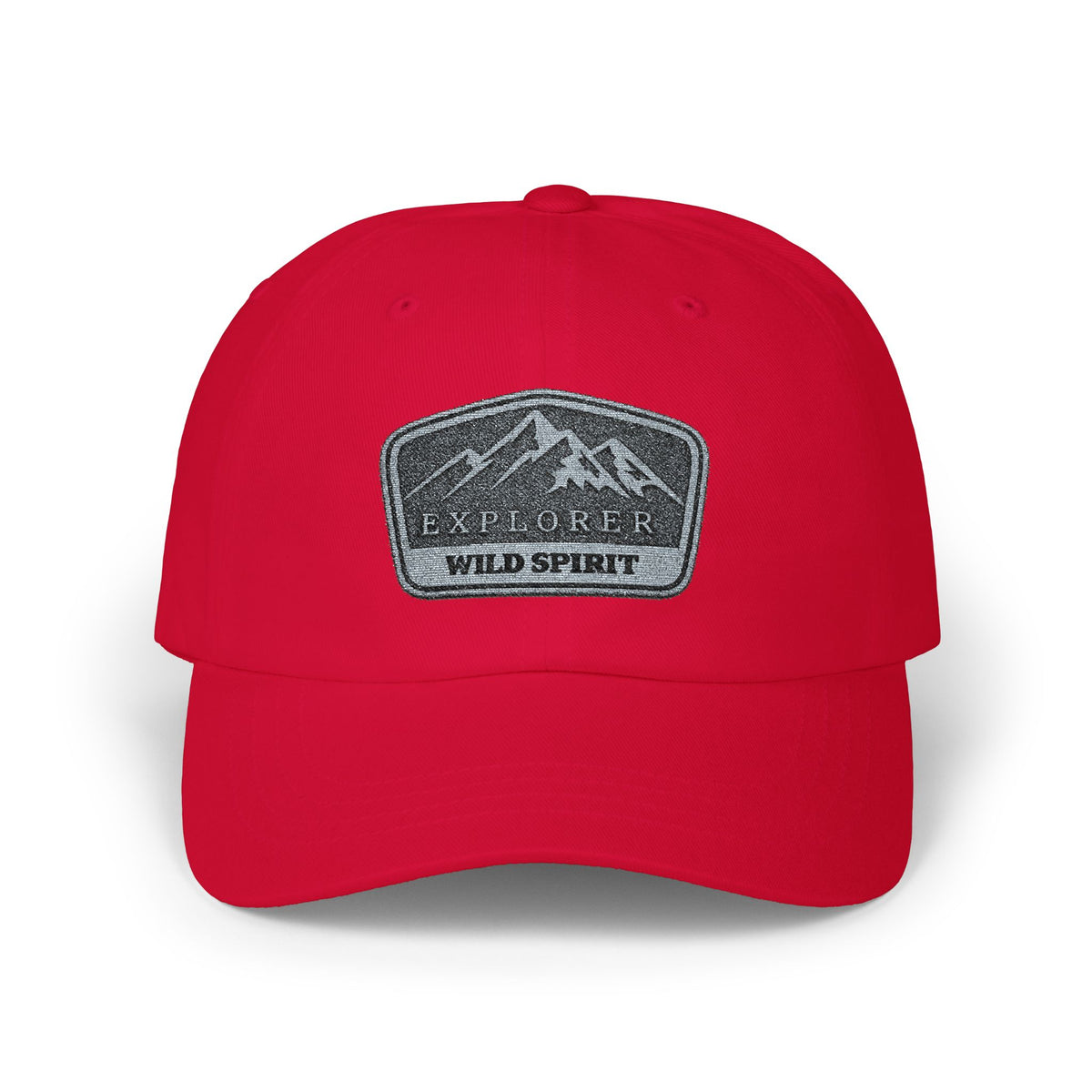Explorer Wild Spirit Dad Cap — Embroidered Mountain Patch Baseball Hat