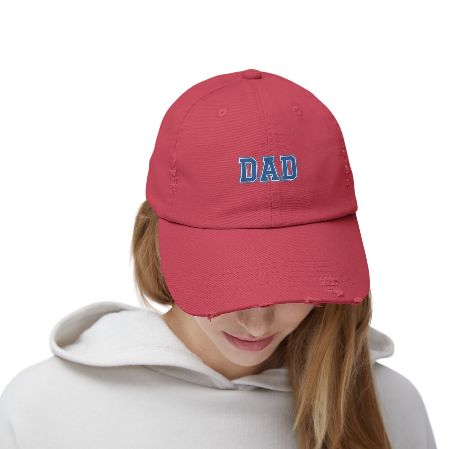 Distressed 'DAD' Baseball Cap - Vintage Dad Hat, Father's Day Gift