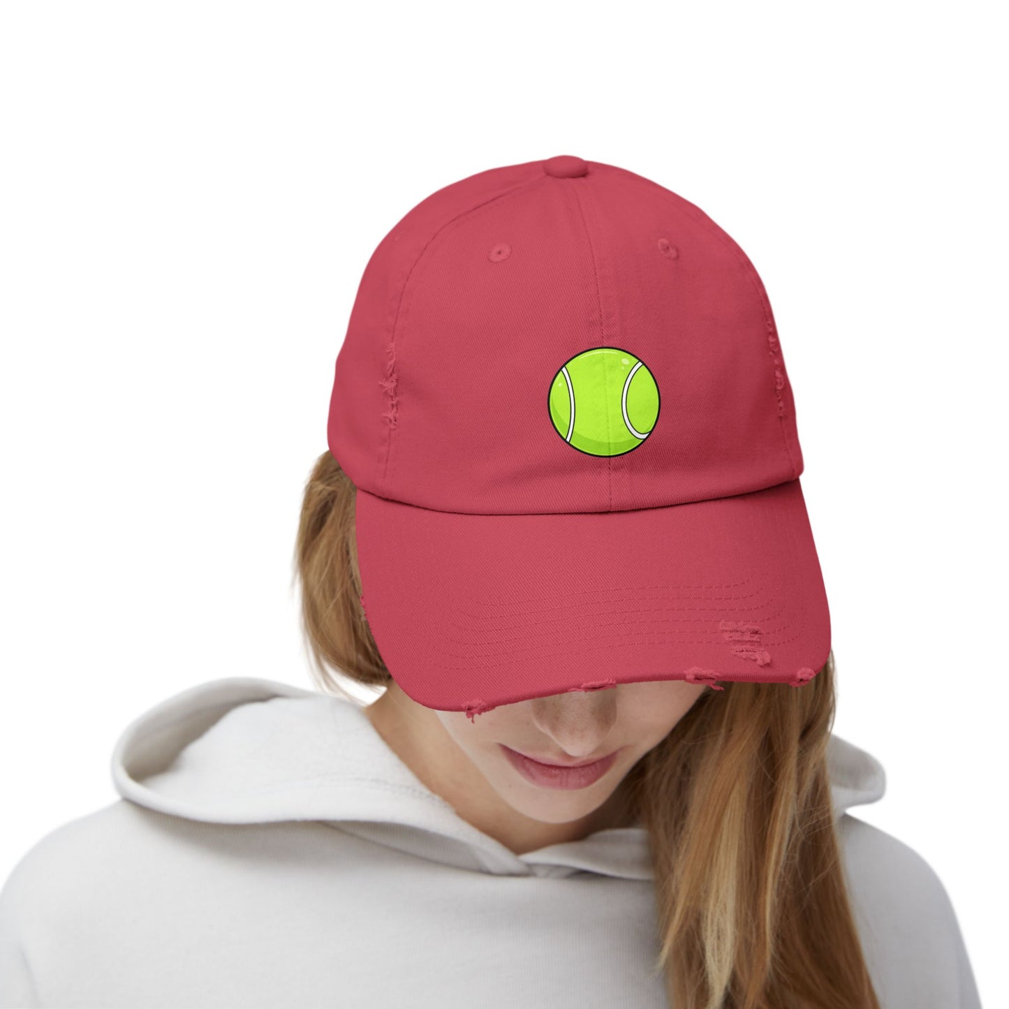 Distressed Tennis Ball Cap — Vintage Sport Dad Hat