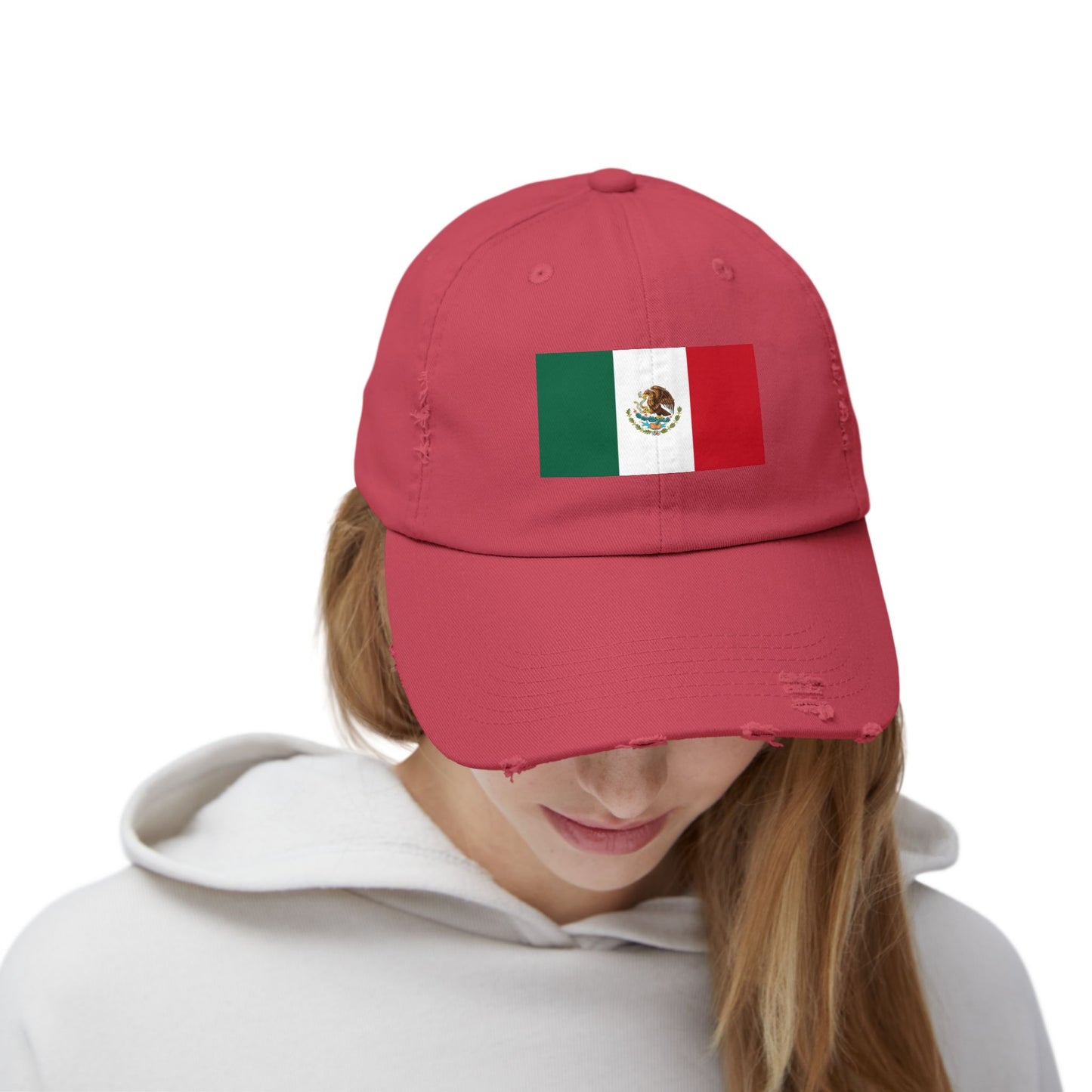 Mexico Flag Distressed Cap — Vintage Mexican Flag Dad Hat