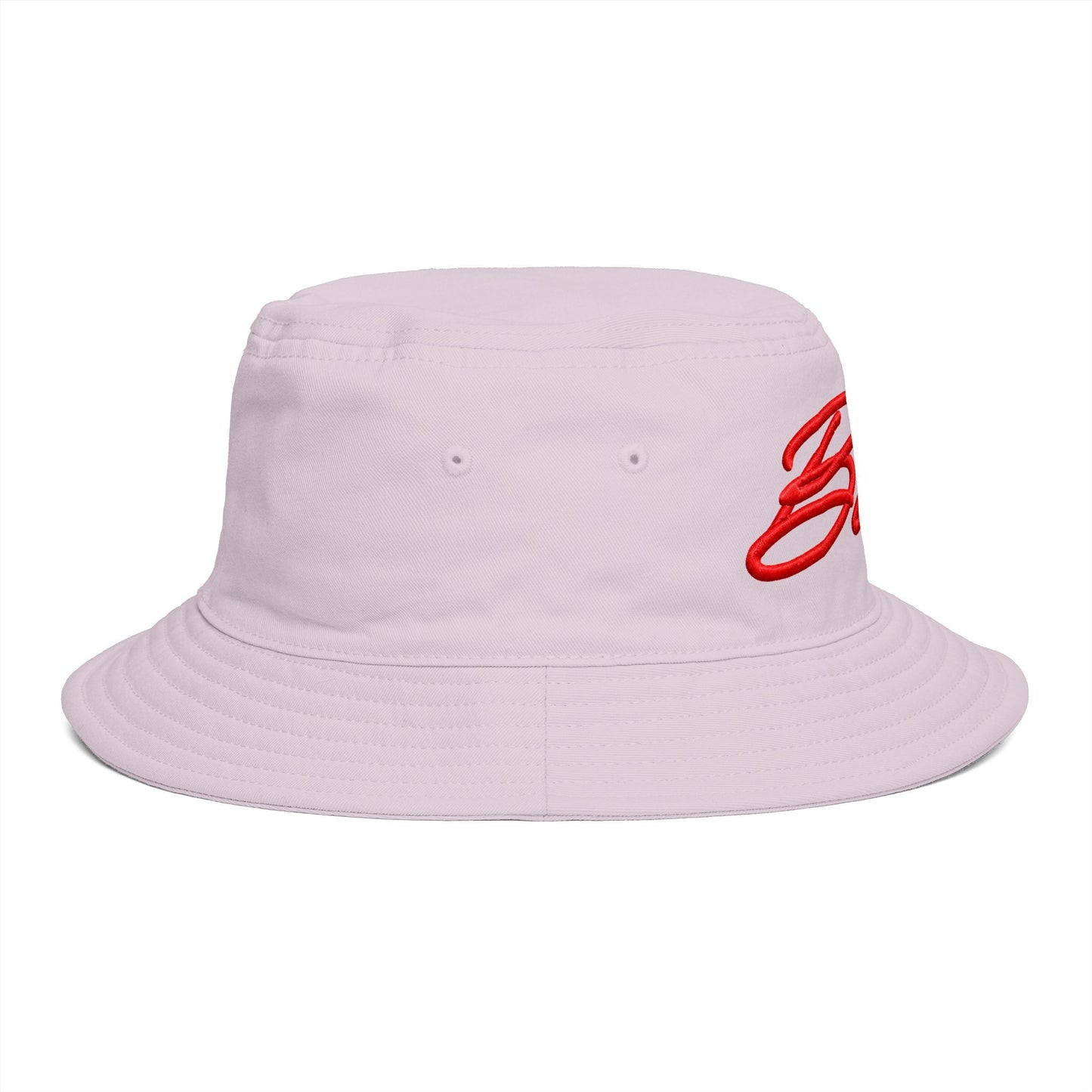 Bucket Hat — Retro Script 'Bucketd' Embroidered Brown Summer Hat