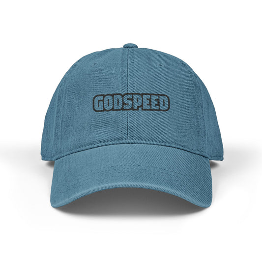 Godspeed Embroidered Denim Hat — Light Blue Casual Baseball Cap Hats Printify One size Blue