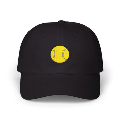 Tennis Ball Dad Cap — Minimal Embroidered Sports Hat Hats Printify Black One size