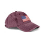 Vintage Washed Dad Hat with Embroidered American Flag — Patriotic Cap for 4th of July & Everyday Wear Hats Printify