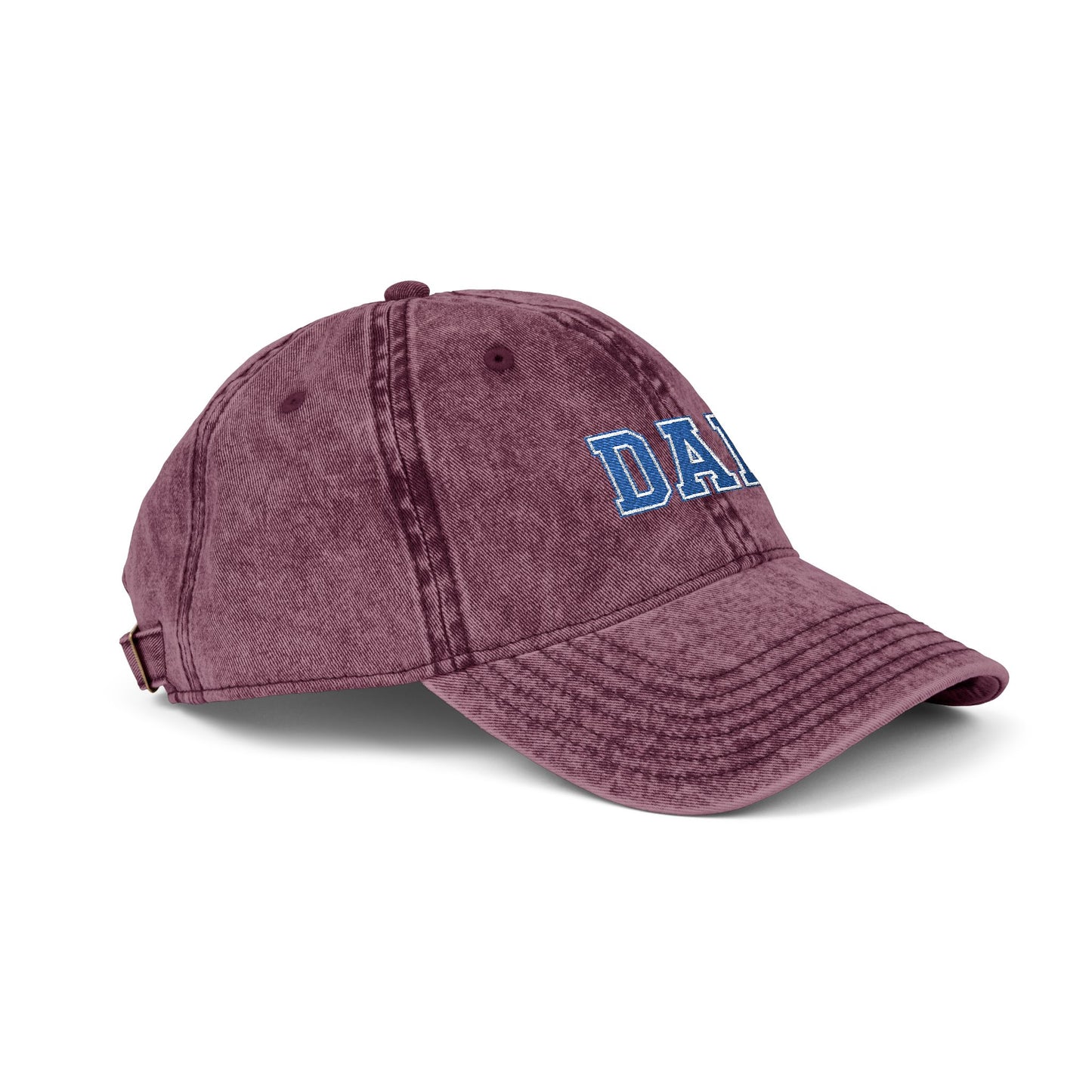 Dad Embroidered Vintage Cap — Washed Red Baseball Hat for Father’s Day Hats Printify