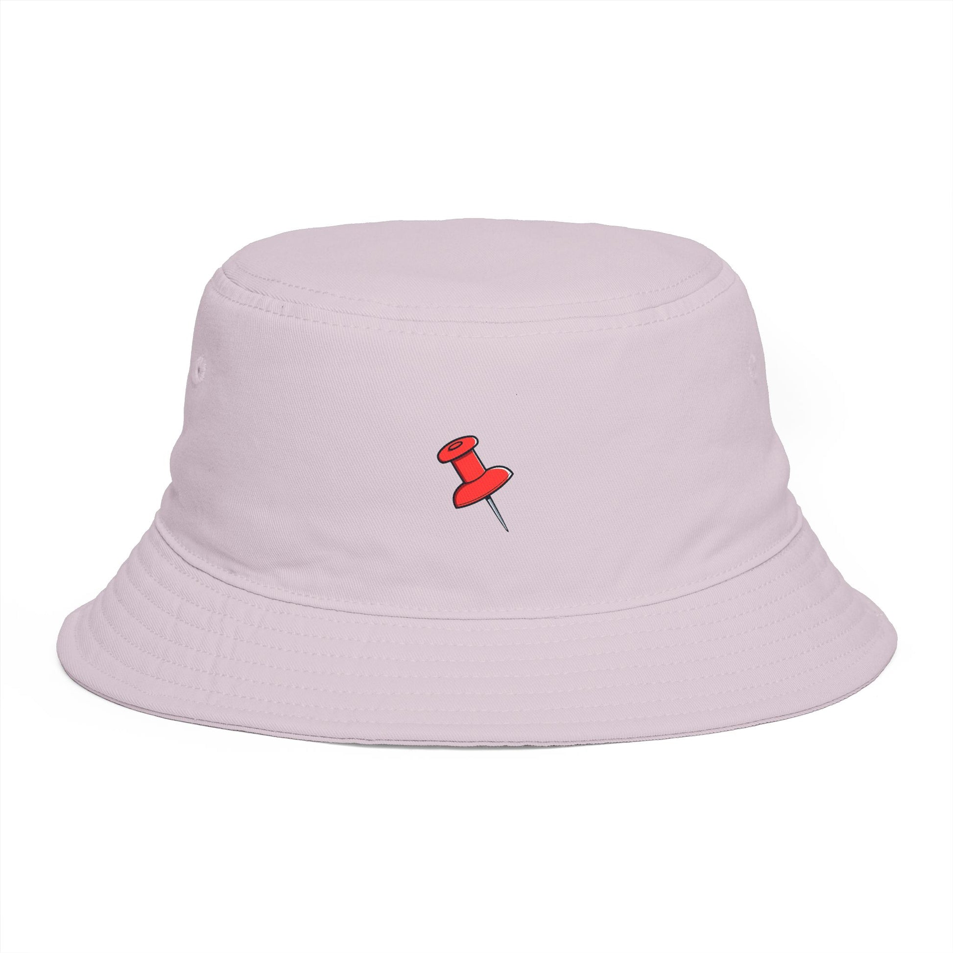 Red Pushpin Embroidered Bucket Hat - Minimal Casual Sun Hat Hats Printify One size Orchid