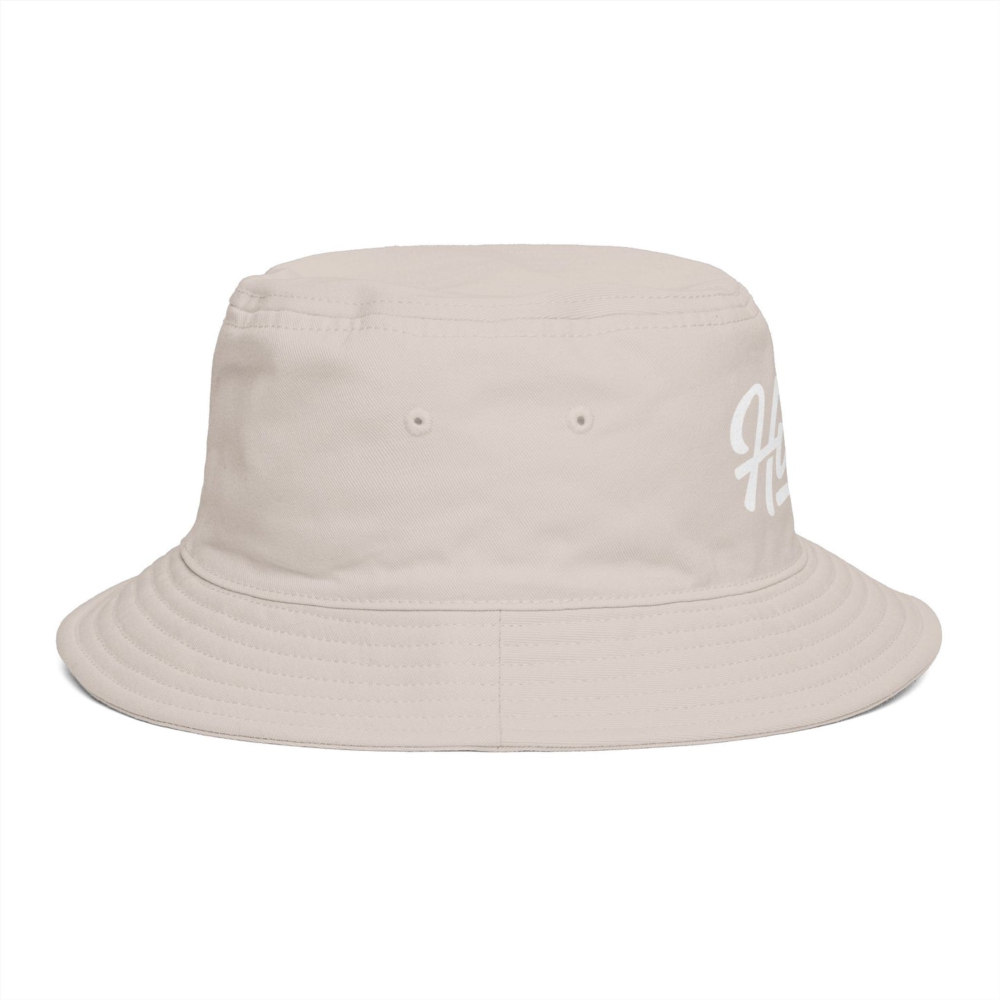 Hustle Embroidered Bucket Hat — Retro Script Streetwear Cap Hats Printify