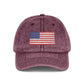 Vintage Washed Dad Hat with Embroidered American Flag — Patriotic Cap for 4th of July & Everyday Wear Hats Printify One size Maroon