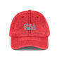 Chill Vibes Vintage Embroidered Cap Hats Printify One size Red