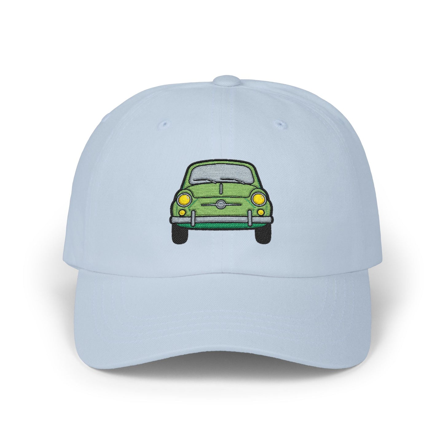 Vintage Green Beetle Dad Cap — Retro Car Baseball Hat Hats Printify Light Blue One size