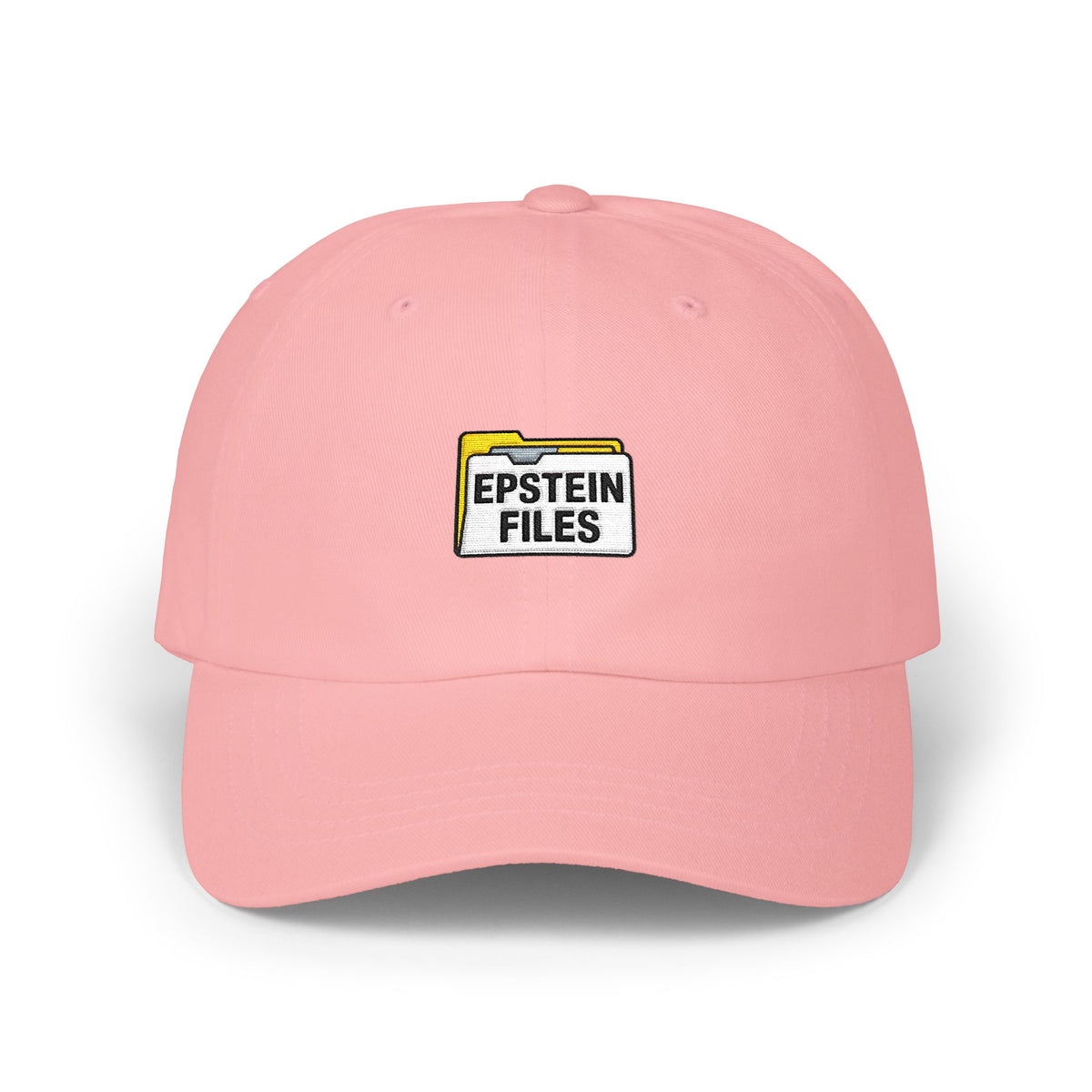Dad Cap — "Epstein Files" Embroidered Archive Logo Hat Hats Printify Pink One size