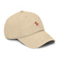 Washed Baseball Cap with Tiny Orange Pushpin Embroidery — Casual Everyday Hat Hats Printify