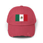 Mexico Flag Distressed Cap — Vintage Mexican Flag Dad Hat Hats Printify Dashing Red One size