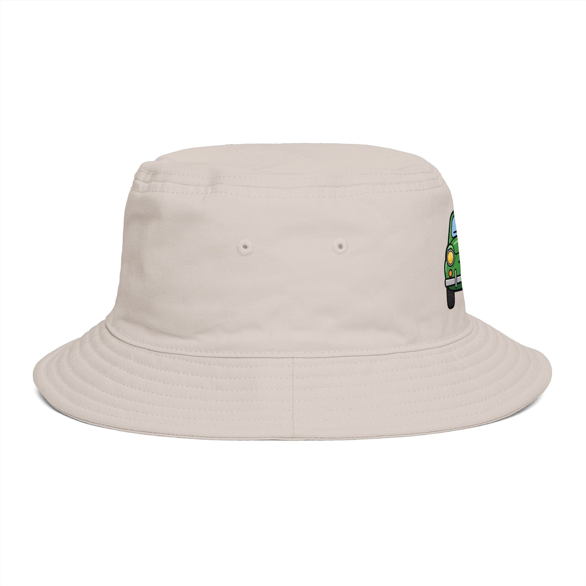 Bucket Hat — Retro Green Car Embroidered Bucket Hat Hats Printify