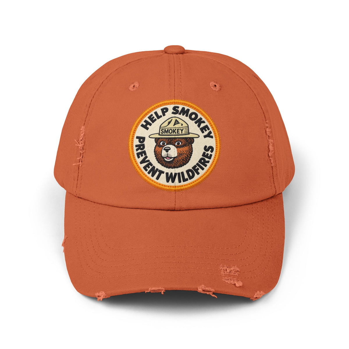 Unisex Distressed Cap Hats Printify Burnt Orange One size
