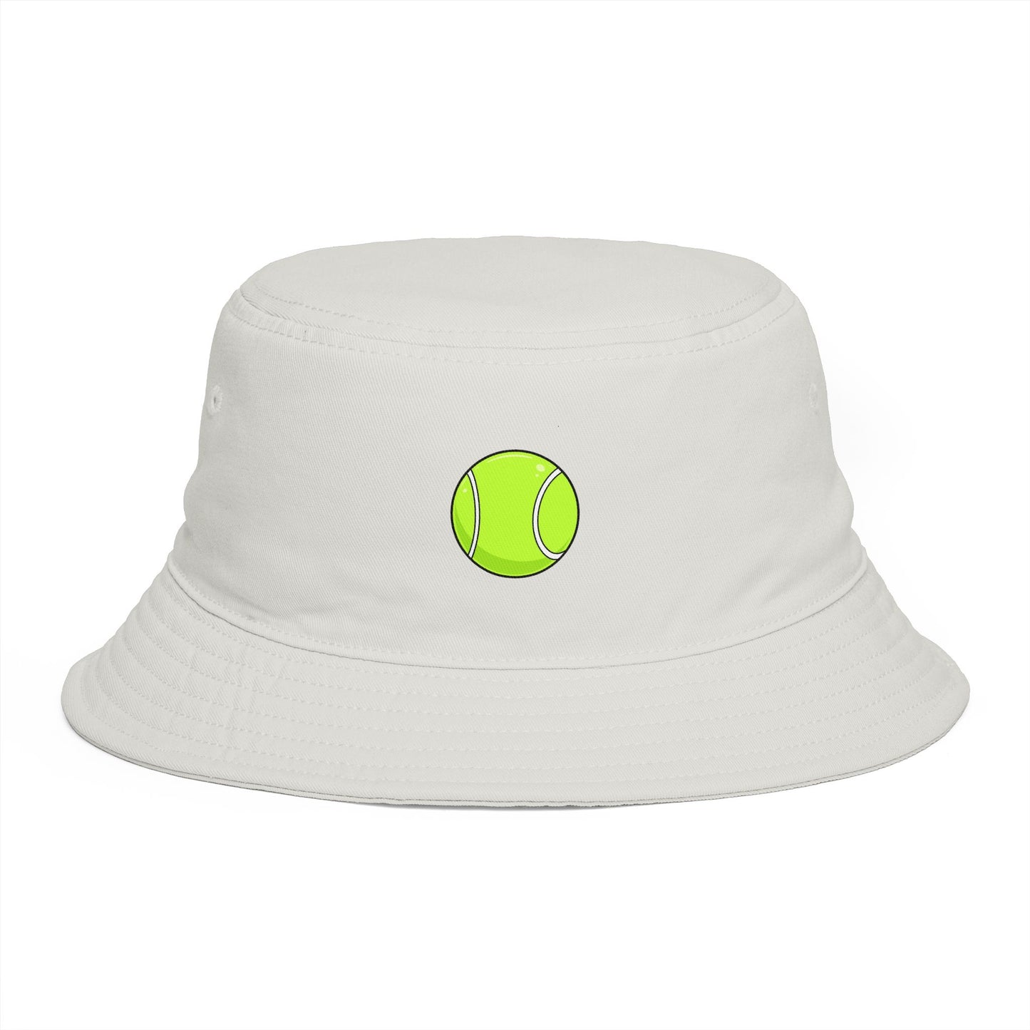Tennis Ball Brown Bucket Hat — Retro Sport Casual Sun Hat Hats Printify One size Ecru
