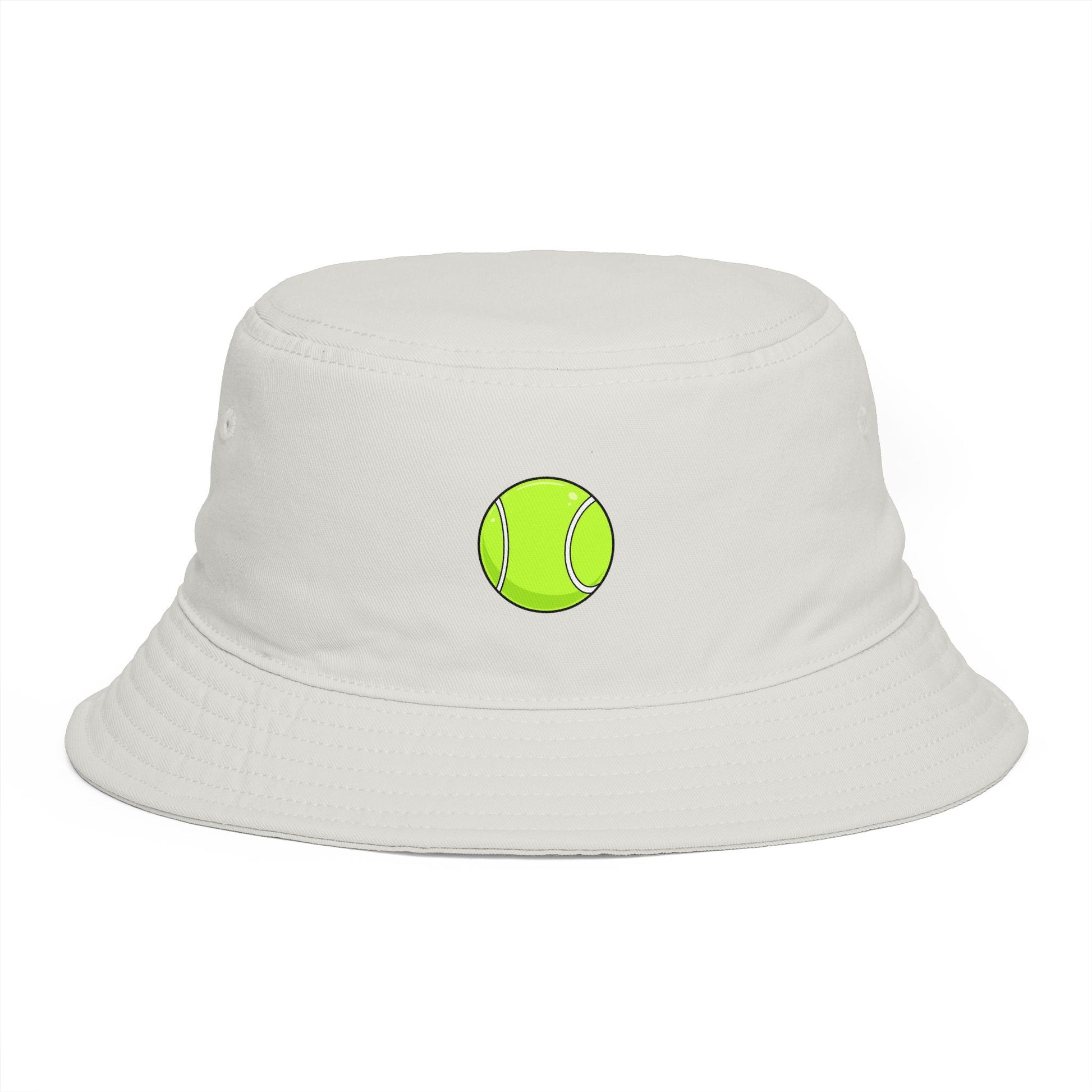 Tennis Ball Brown Bucket Hat — Retro Sport Casual Sun Hat Hats Printify One size Ecru