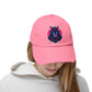 Samurai Skull Distressed Cap — Neon Retro Gamer Hat