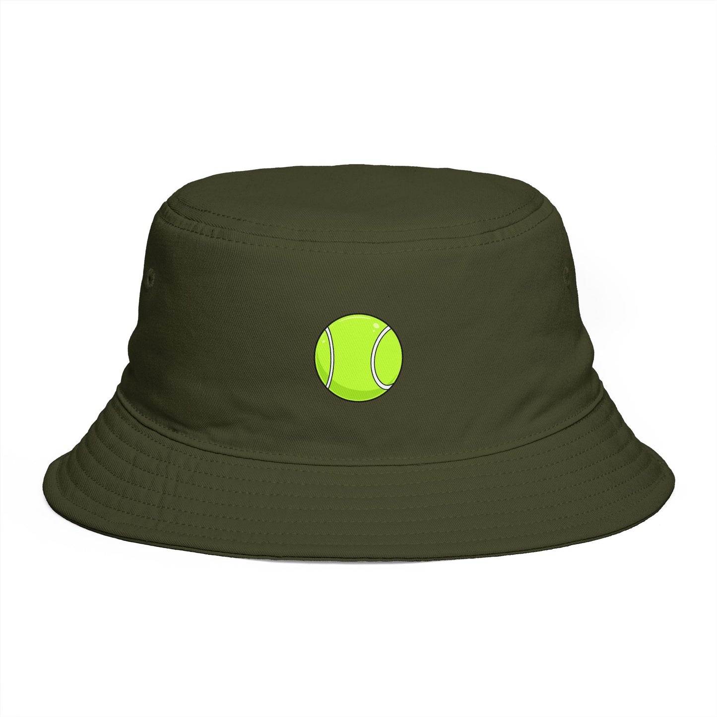 Tennis Ball Brown Bucket Hat — Retro Sport Casual Sun Hat Hats Printify One size Army
