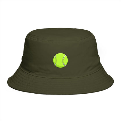 Tennis Ball Brown Bucket Hat — Retro Sport Casual Sun Hat Hats Printify One size Army