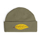 Embroidered Golden Leaf Cuff Beanie Hats Printify One size Eucalyptus