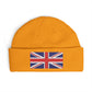Cuff Beanie — Embroidered Union Jack Knit Hat Hats Printify One size Gold