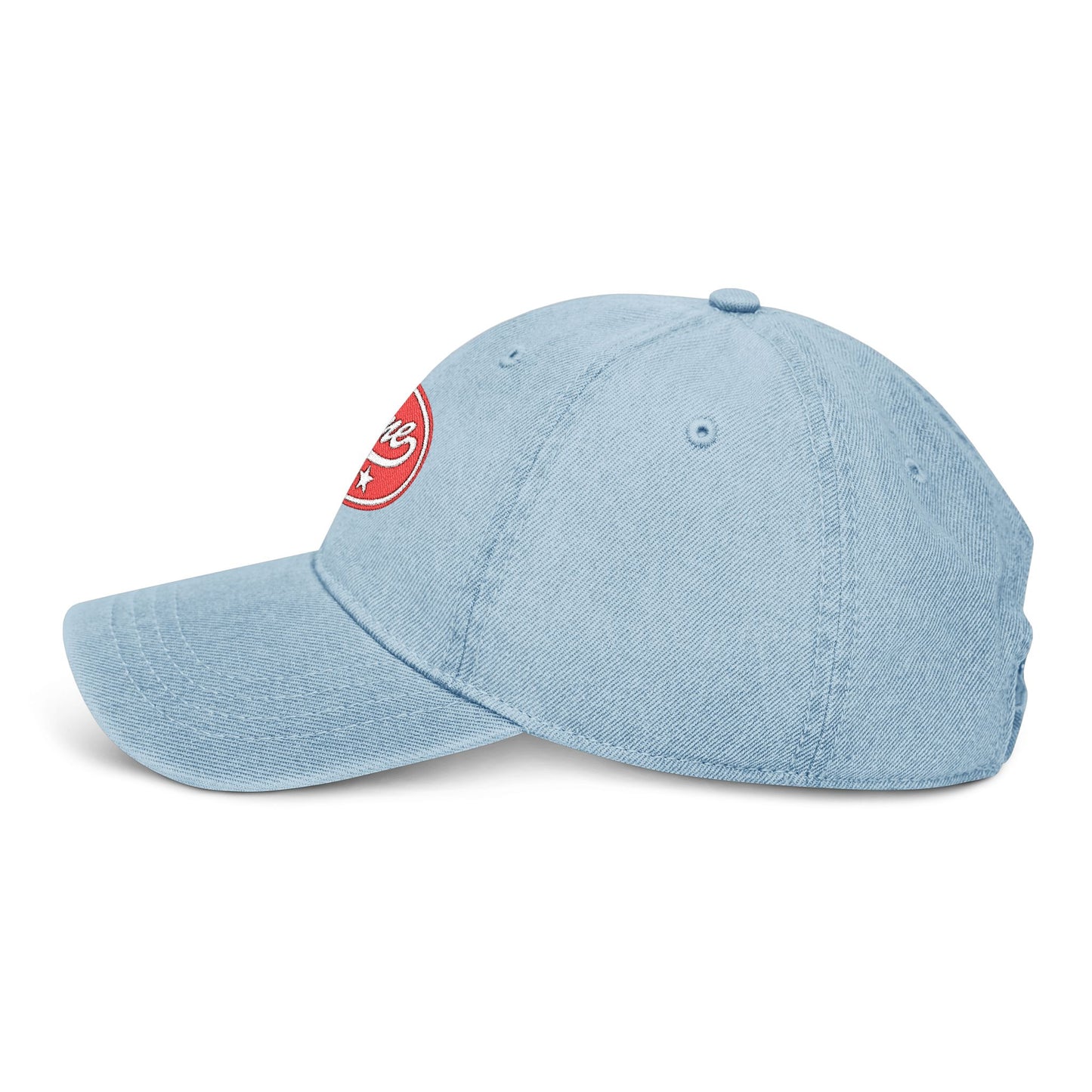Denim Hat — Embroidered “Beer Me” Vintage Patch Cap