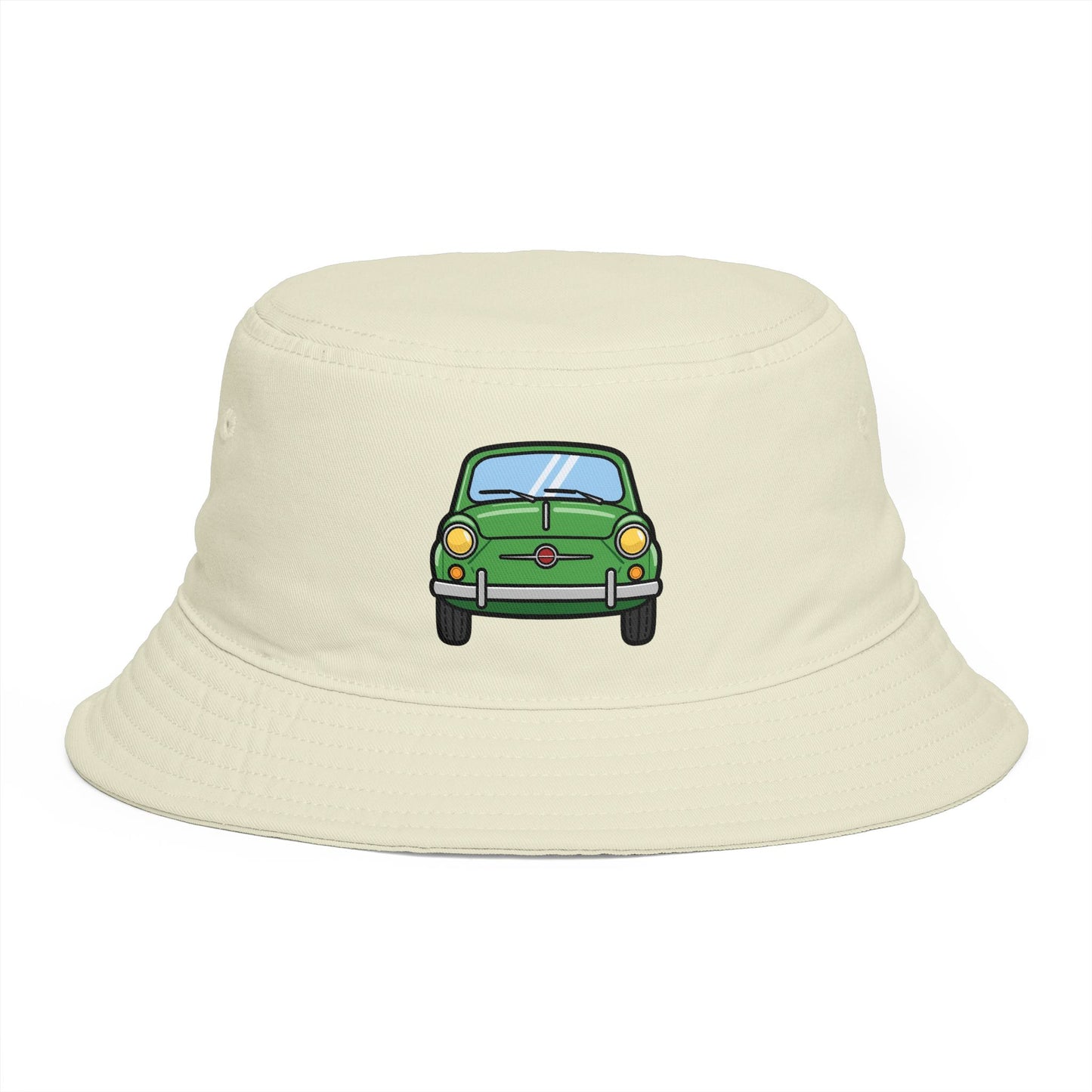 Bucket Hat — Retro Green Car Embroidered Bucket Hat Hats Printify