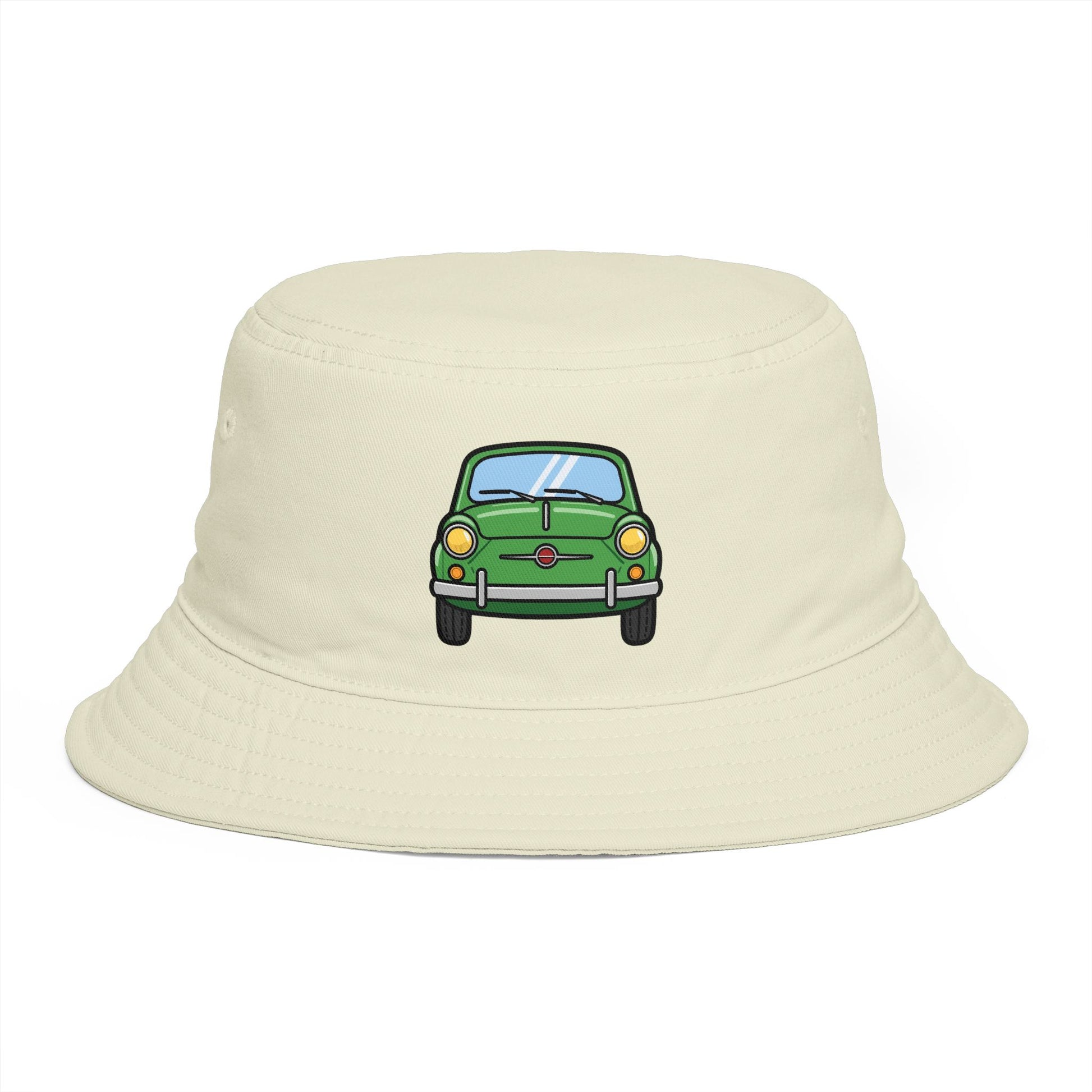 Bucket Hat — Retro Green Car Embroidered Bucket Hat Hats Printify