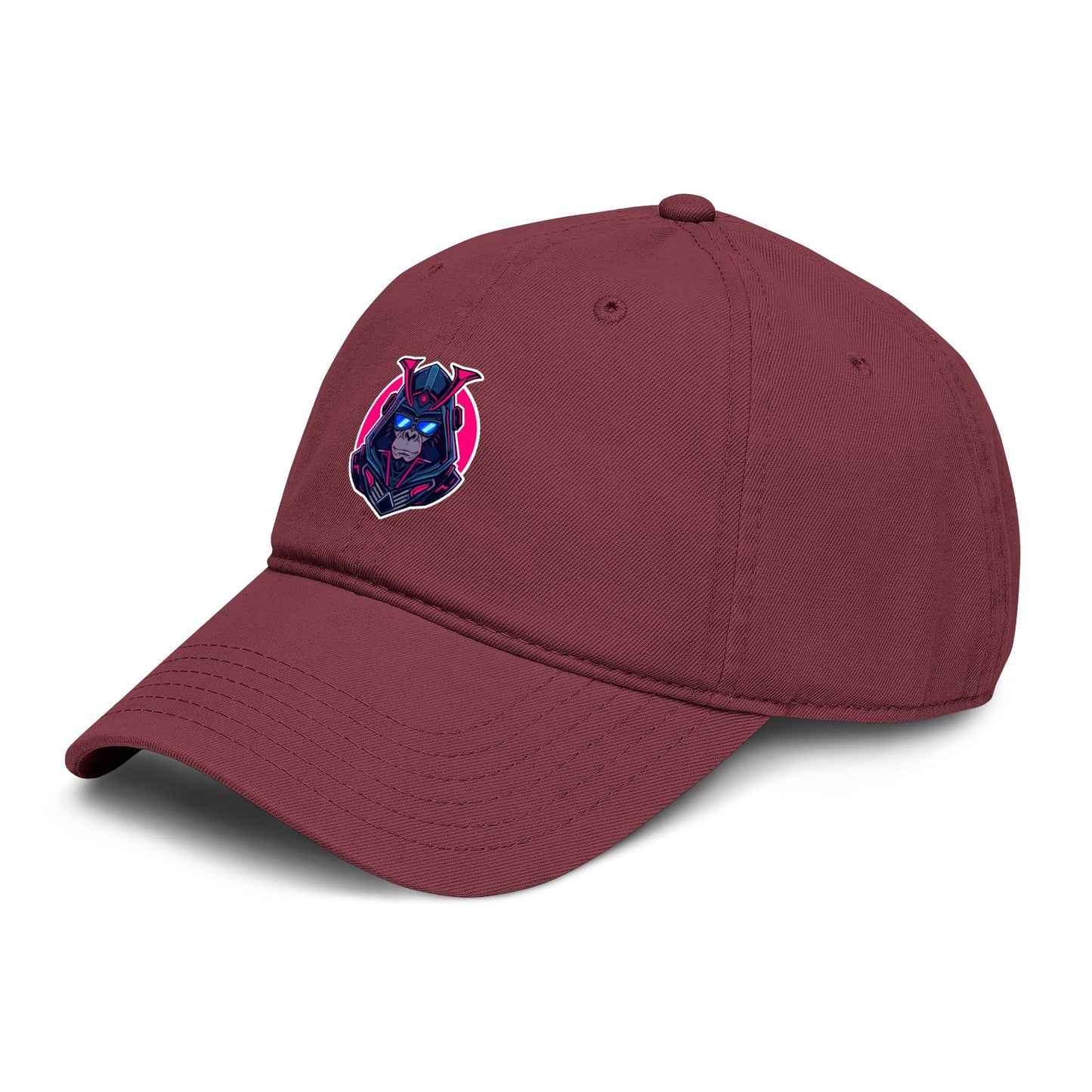 Embroidered Neon Samurai Baseball Cap — Washed Cotton Hat