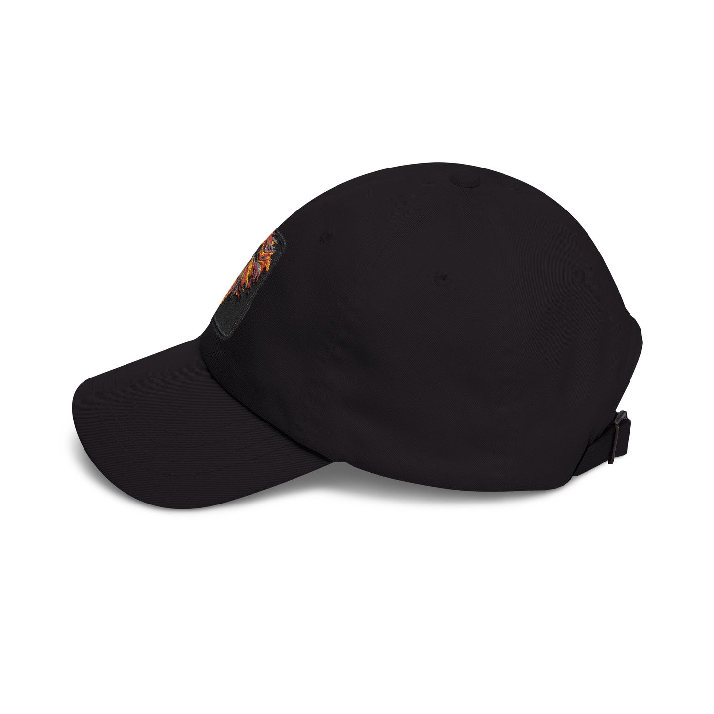 Dad Cap — Embroidered Fiery Lion Patch Baseball Hat
