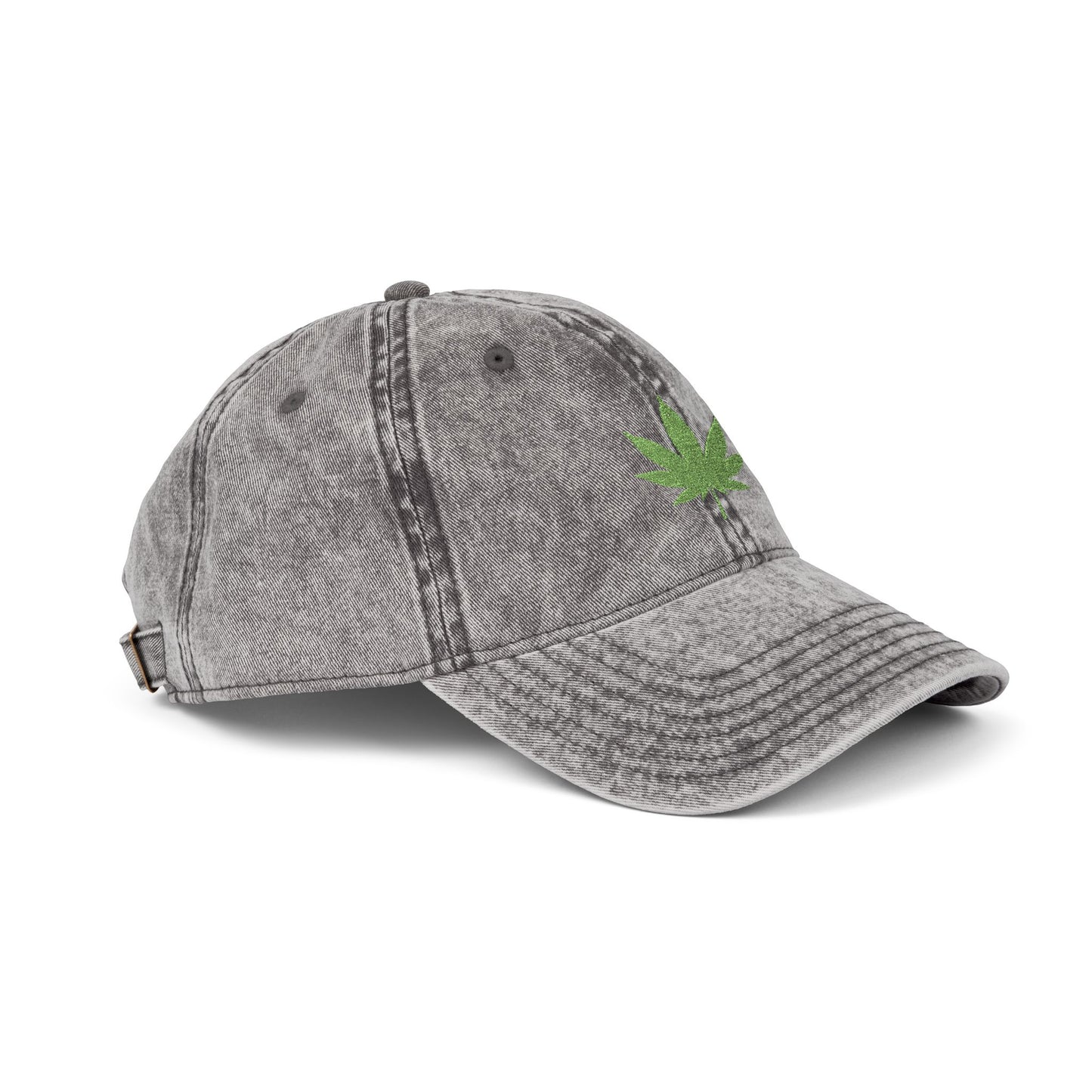 Vintage Embroidered Weed Leaf Cap Hats Printify