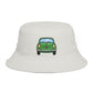 Bucket Hat — Retro Green Car Embroidered Bucket Hat Hats Printify One size Ecru