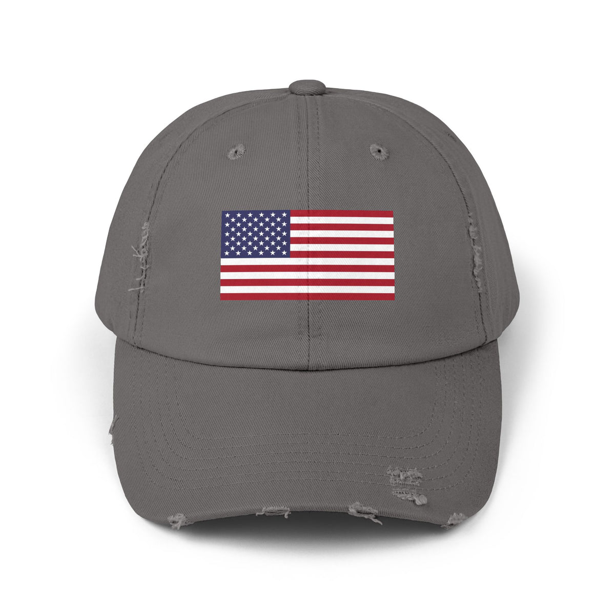 Distressed American Flag Cap — Vintage USA Baseball Hat Hats Printify Nickel One size