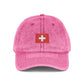 Red Vintage Embroidered Cross Cap - Washed Baseball Hat Hats Printify One size Pink