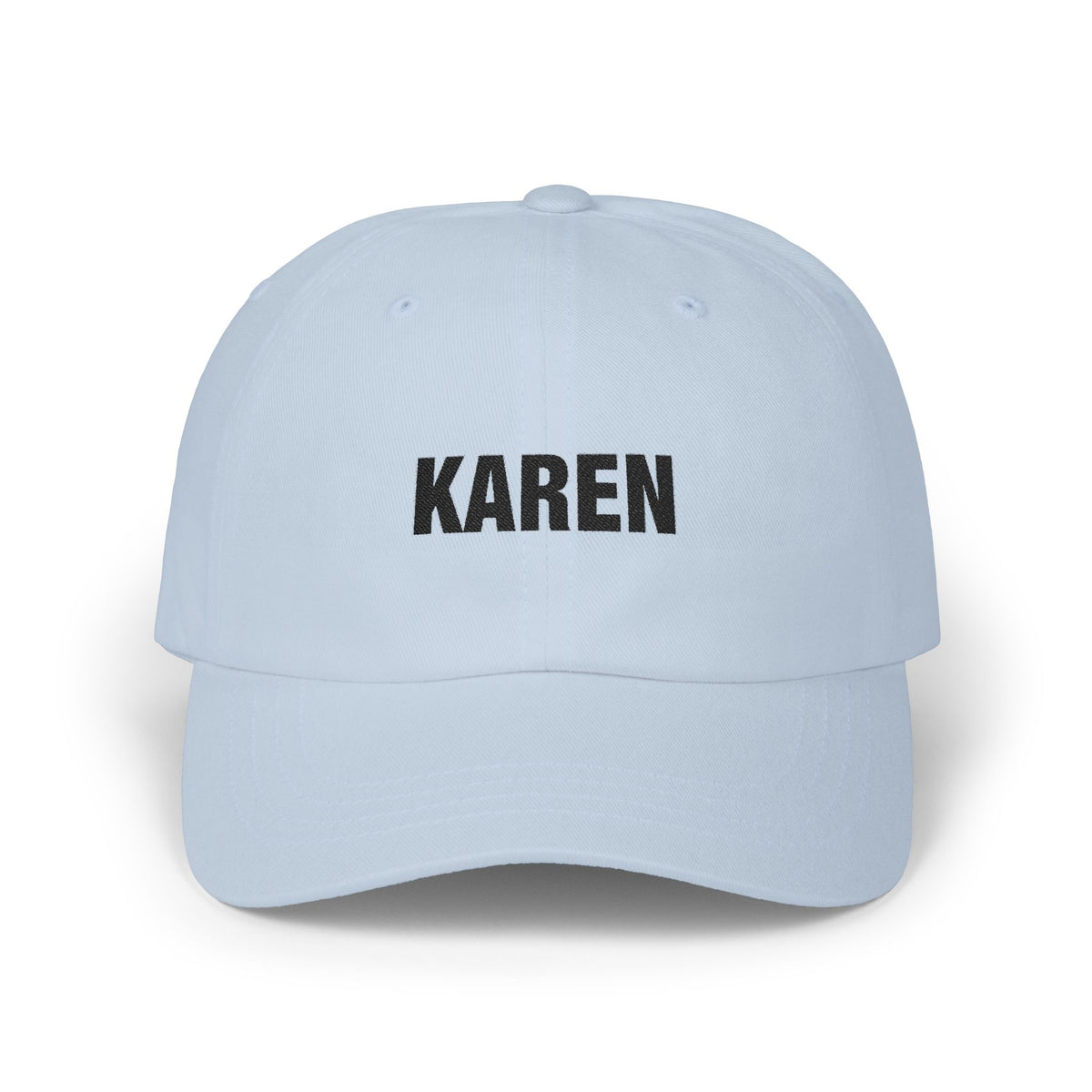 Karen Embroidered Dad Cap — Funny Personalized Name Baseball Hat Hats Printify Light Blue One size