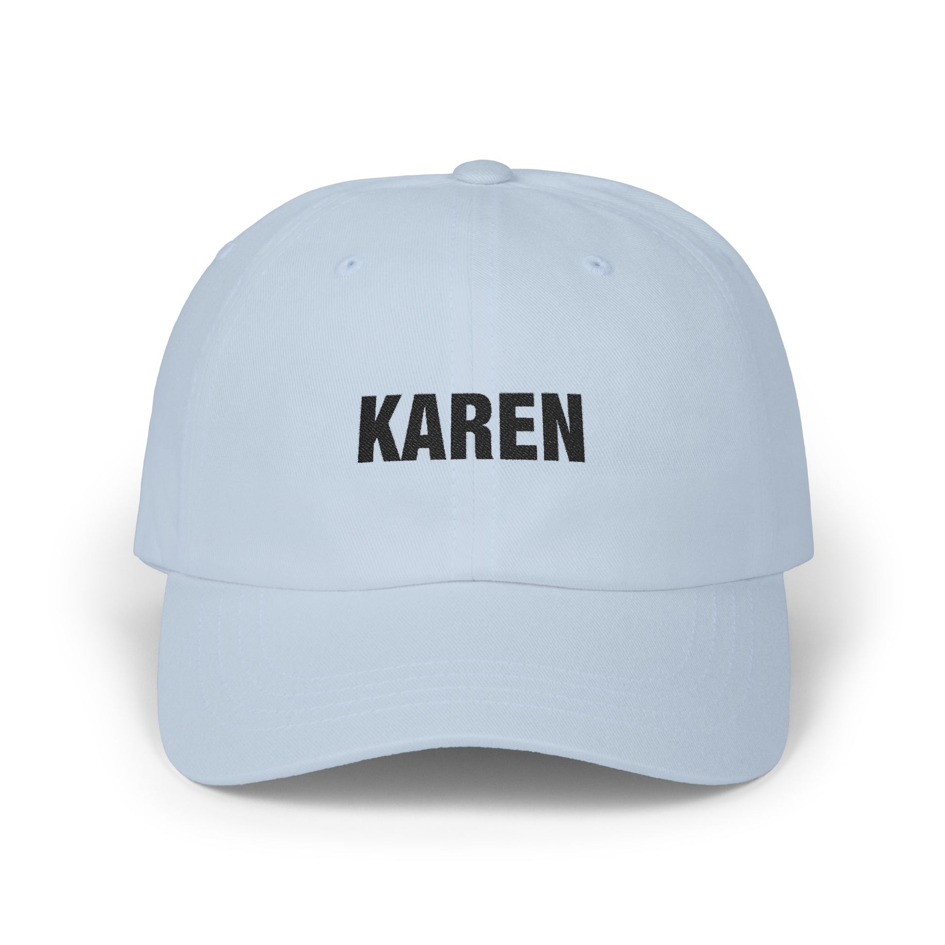 Karen Embroidered Dad Cap — Funny Personalized Name Baseball Hat Hats Printify Light Blue One size
