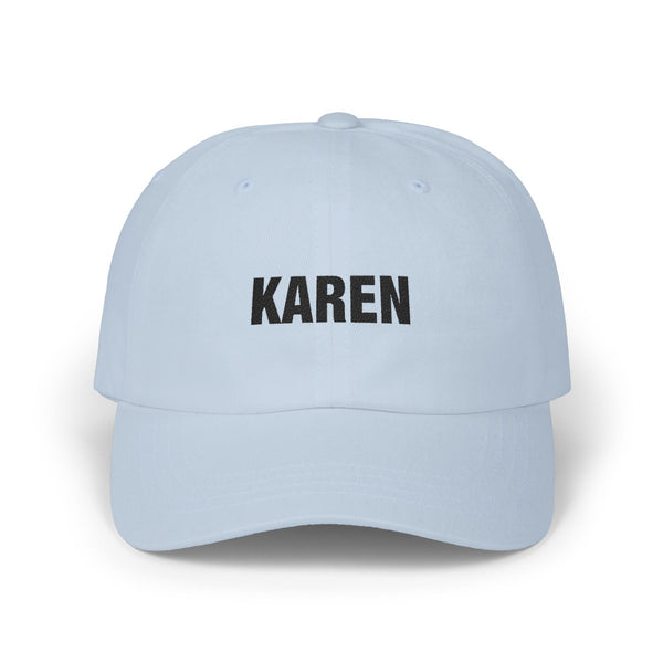 Karen Embroidered Dad Cap — Funny Personalized Name Baseball Hat Hats Printify Light Blue One size