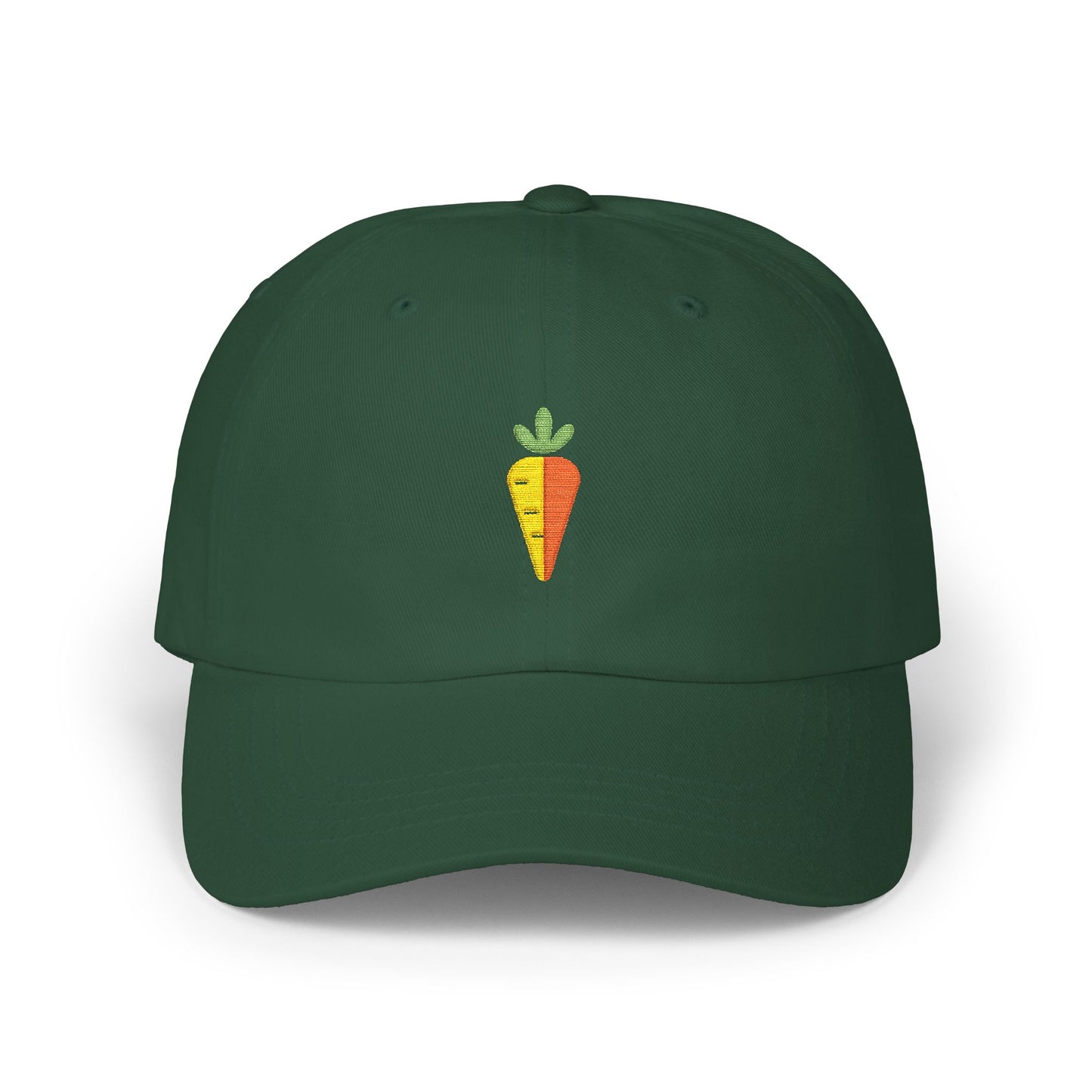 Carrot Embroidered Dad Cap — Minimal Vegetable Baseball Hat Hats Printify Spruce One size