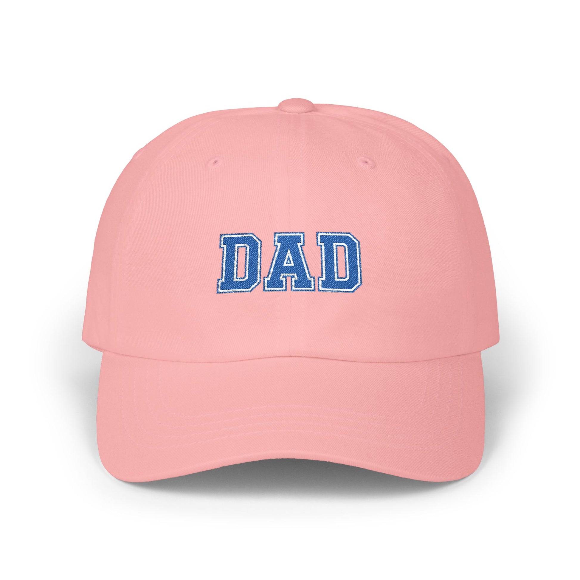 DAD Embroidered Classic Dad Cap – Vintage Varsity Baseball Hat for Fathers Hats Printify Pink One size