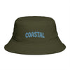 Coastal Bucket Hat — Brown Beach Sun Hat with 'COASTAL' Retro Text Hats Printify One size Army