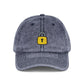 Embroidered Vintage Cap — Yellow Lock Patch Hat Hats Printify One size Navy