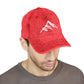 Vintage Embroidered Mountain Cap — Washed Red Dad Hat Hats Printify