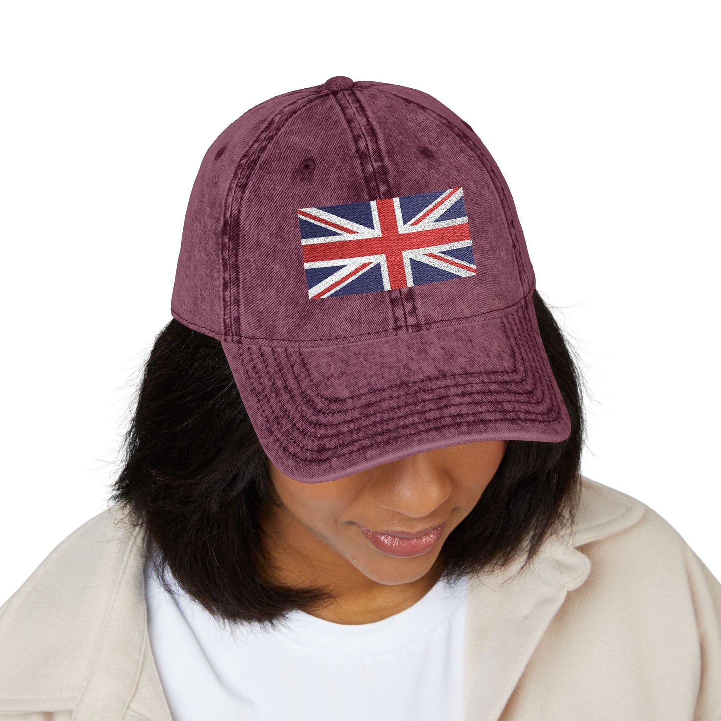 Vintage Union Jack Embroidered Cap Hats Printify