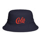 Cola Logo Brown Bucket Hat – Retro Soda-Inspired Summer Hat Hats Printify One size Navy