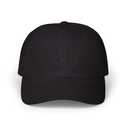 Crew Embroidered Dad Cap - Classic White Adjustable Baseball Hat Hats Printify Black One size