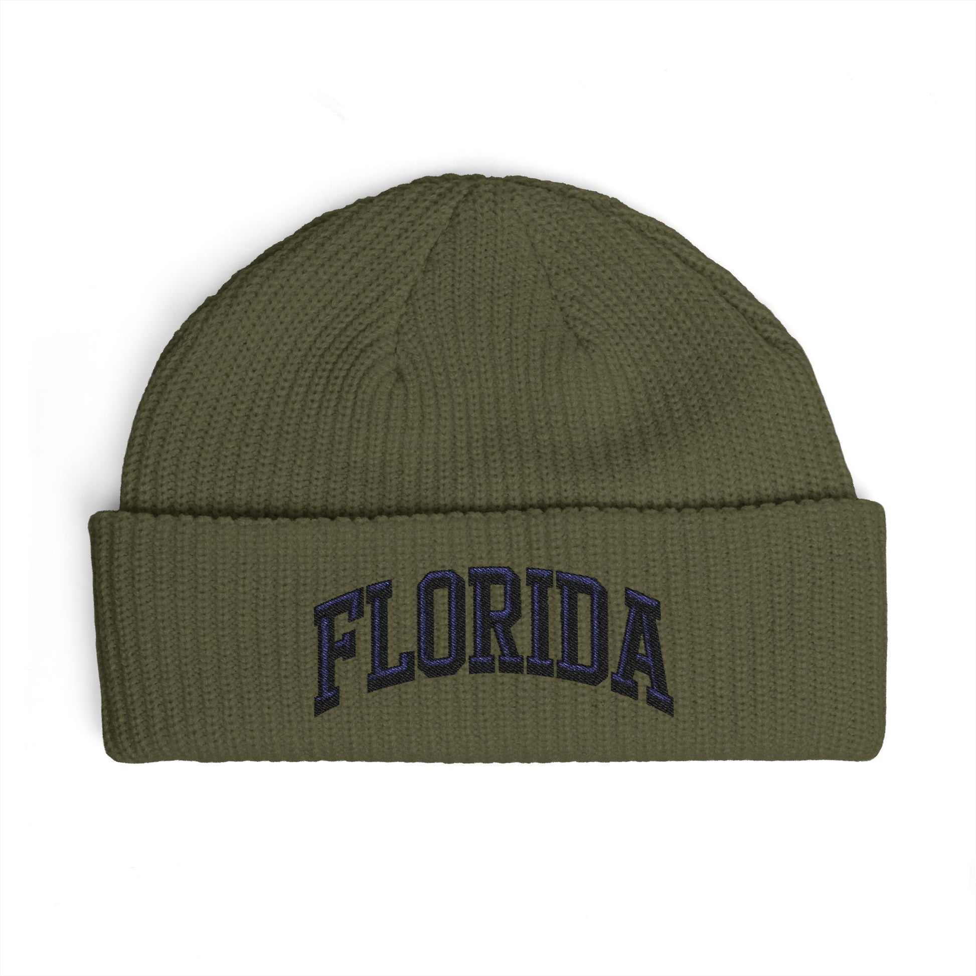 Florida Cuff Beanie - Embroidered Collegiate Knit Hat Hats Printify One size Army