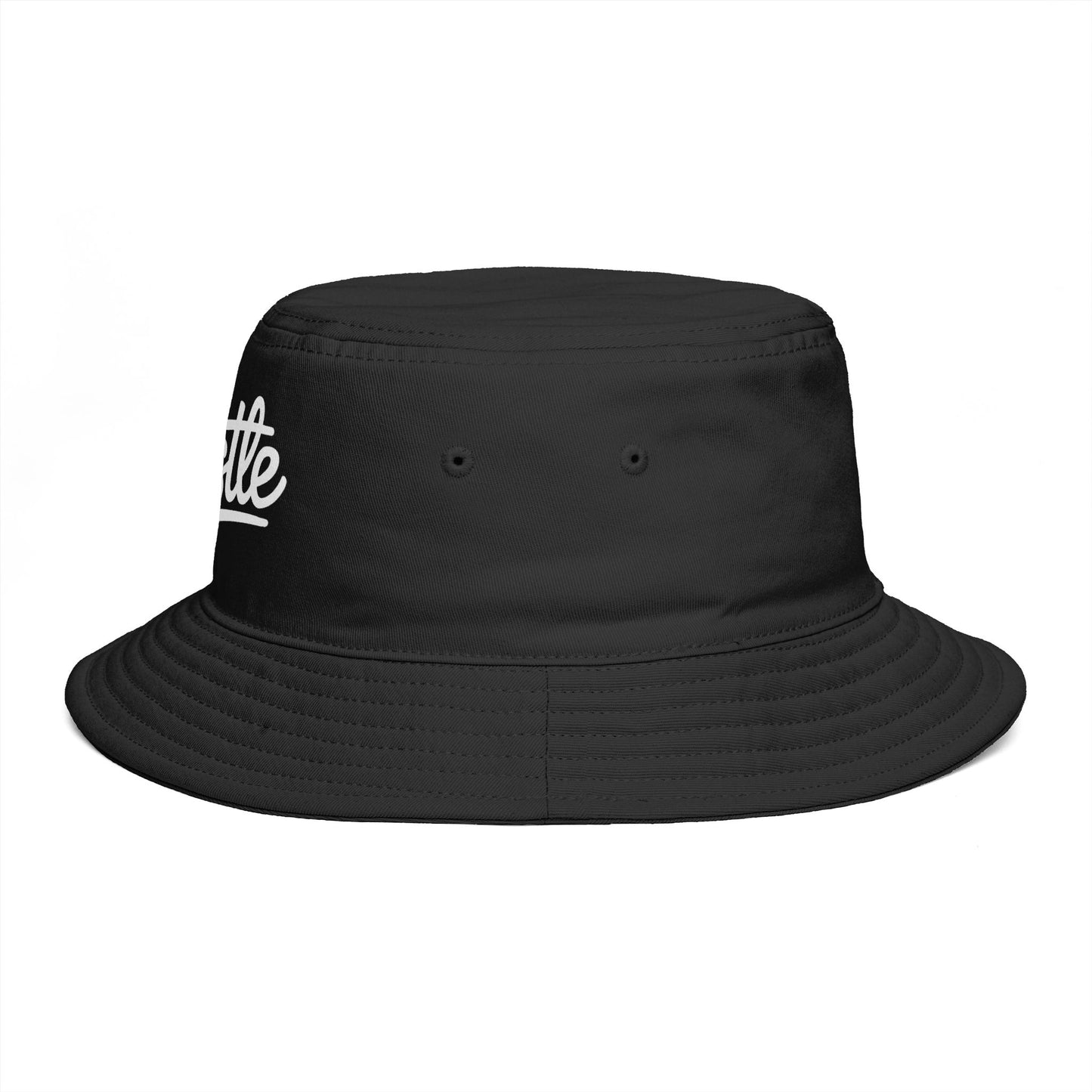 Hustle Embroidered Bucket Hat — Retro Script Streetwear Cap Hats Printify