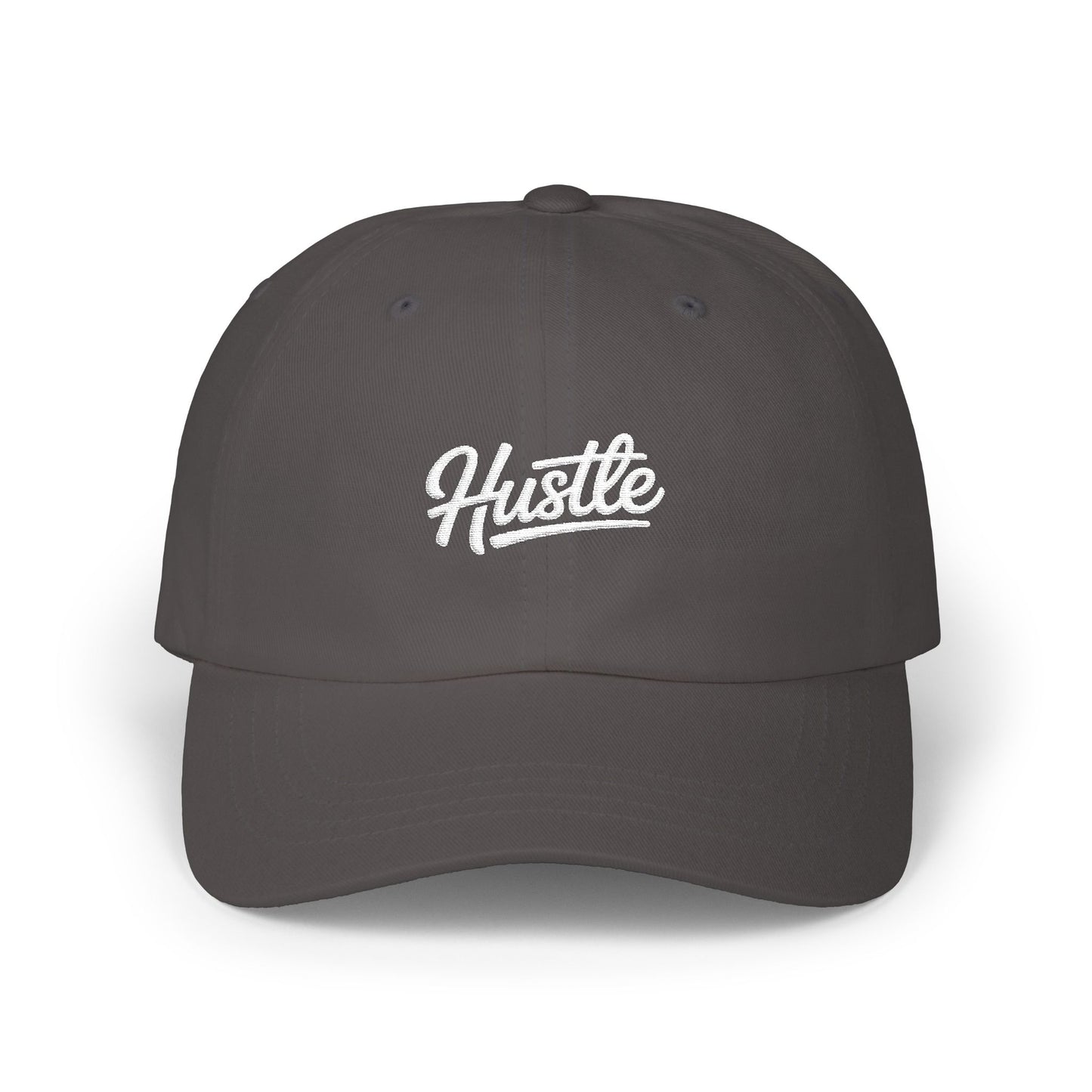 Classic Dad Cap – Minimal Script Embroidered Baseball Hat Hats Printify Dark Grey One size