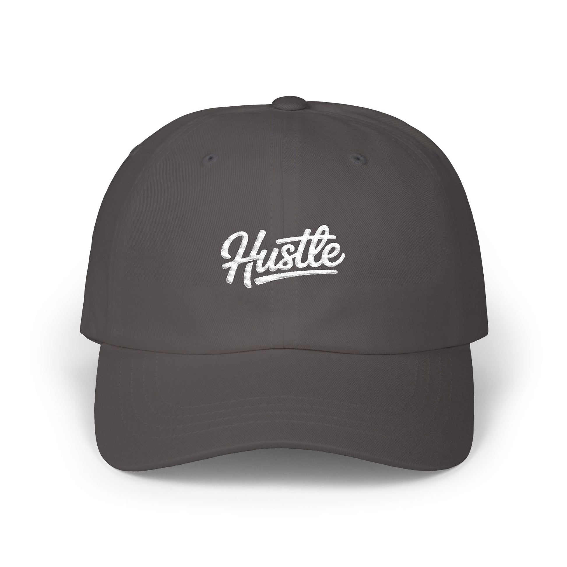 Classic Dad Cap – Minimal Script Embroidered Baseball Hat Hats Printify Dark Grey One size